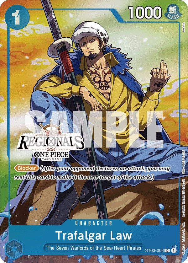 Image for Trafalgar Law (Online Regional 2024 Vol. 2) [Participant] (One Piece Promotion Cards) (ST03-008) - One Piece Card Game