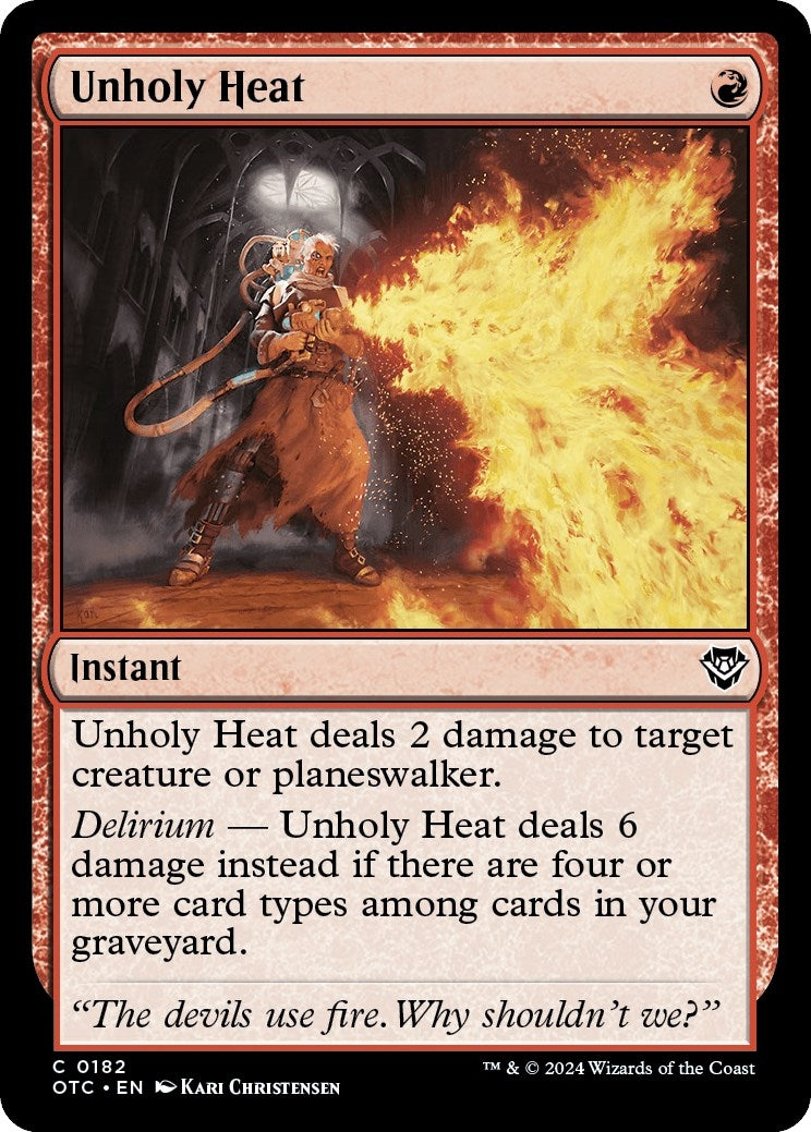 Image for Unholy Heat (Commander: Outlaws of Thunder Junction) (182) - Magic: The Gathering