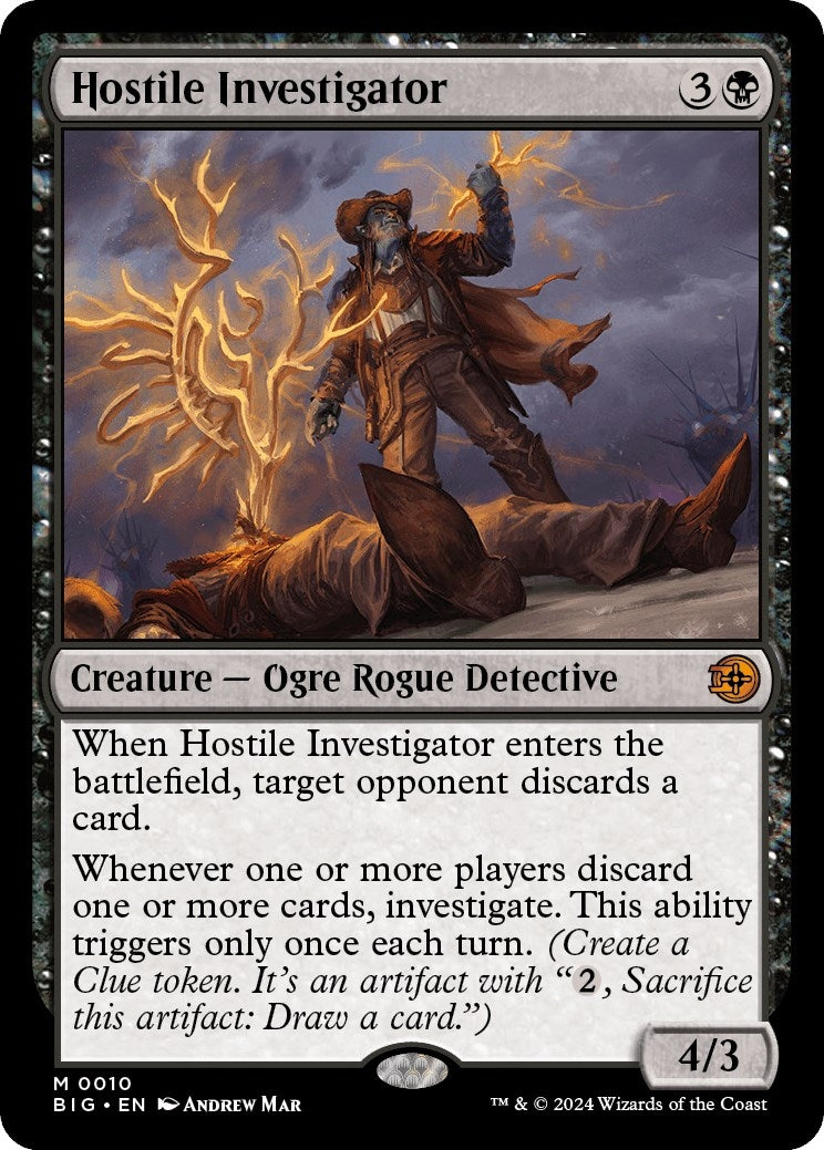 Image for Hostile Investigator (Outlaws of Thunder Junction: The Big Score) (10) - Magic: The Gathering