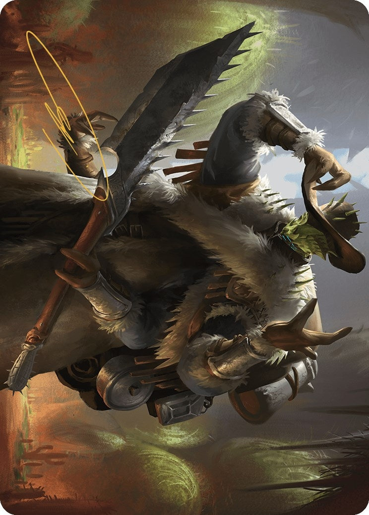 Image for Hardbristle Bandit Art Card (Gold-Stamped Signature) (Art Series: Outlaws of Thunder Junction) (13) - Magic: The Gathering
