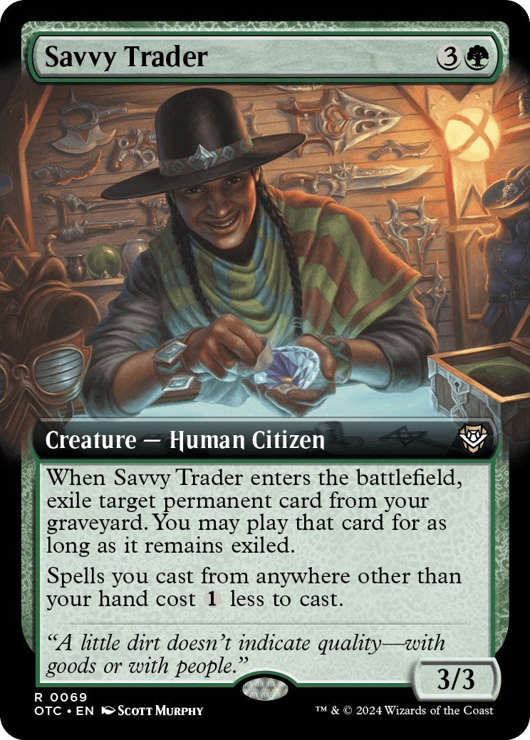 Image for Savvy Trader (Extended Art) (Commander: Outlaws of Thunder Junction) (69) - Magic: The Gathering