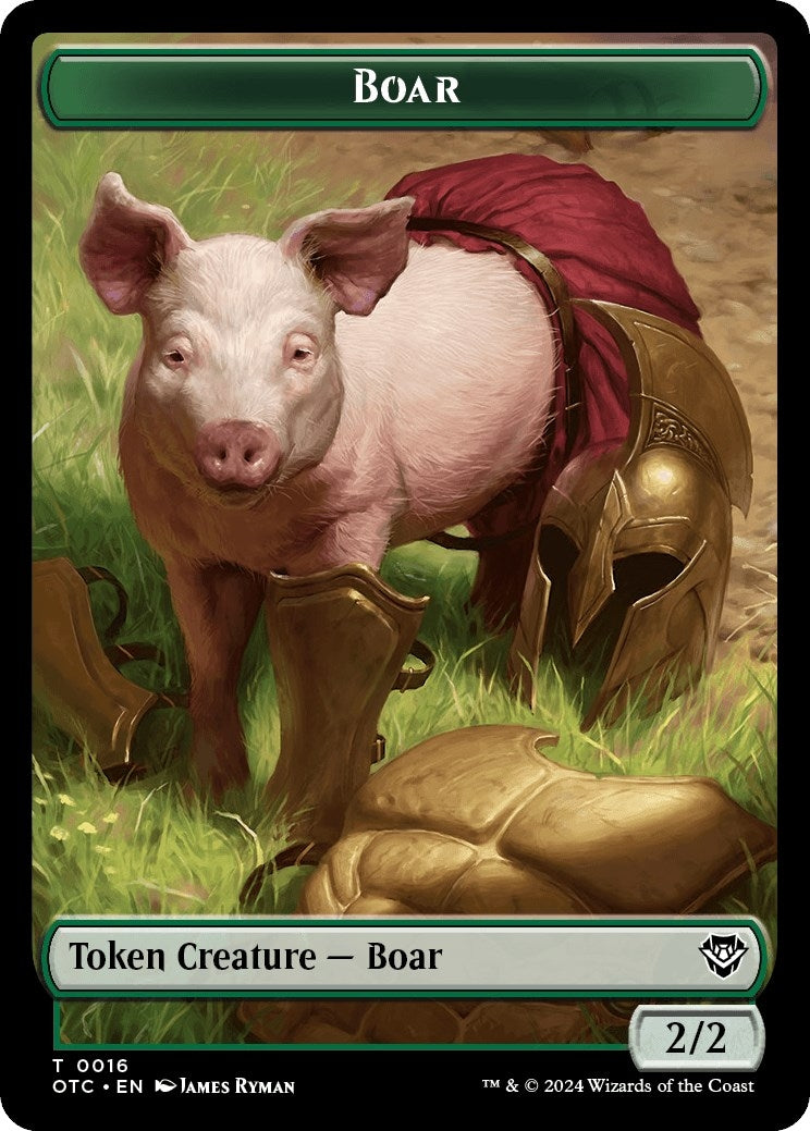 Image for Boar // Manifest Double-Sided Token (Commander: Outlaws of Thunder Junction) (16 // 28) - Magic: The Gathering