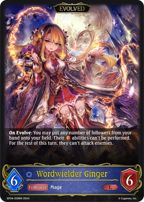 Image for Wordwielder Ginger (Evolved) (BP04: Cosmic Mythos) (BP04-039EN) - Shadowverse: Evolve