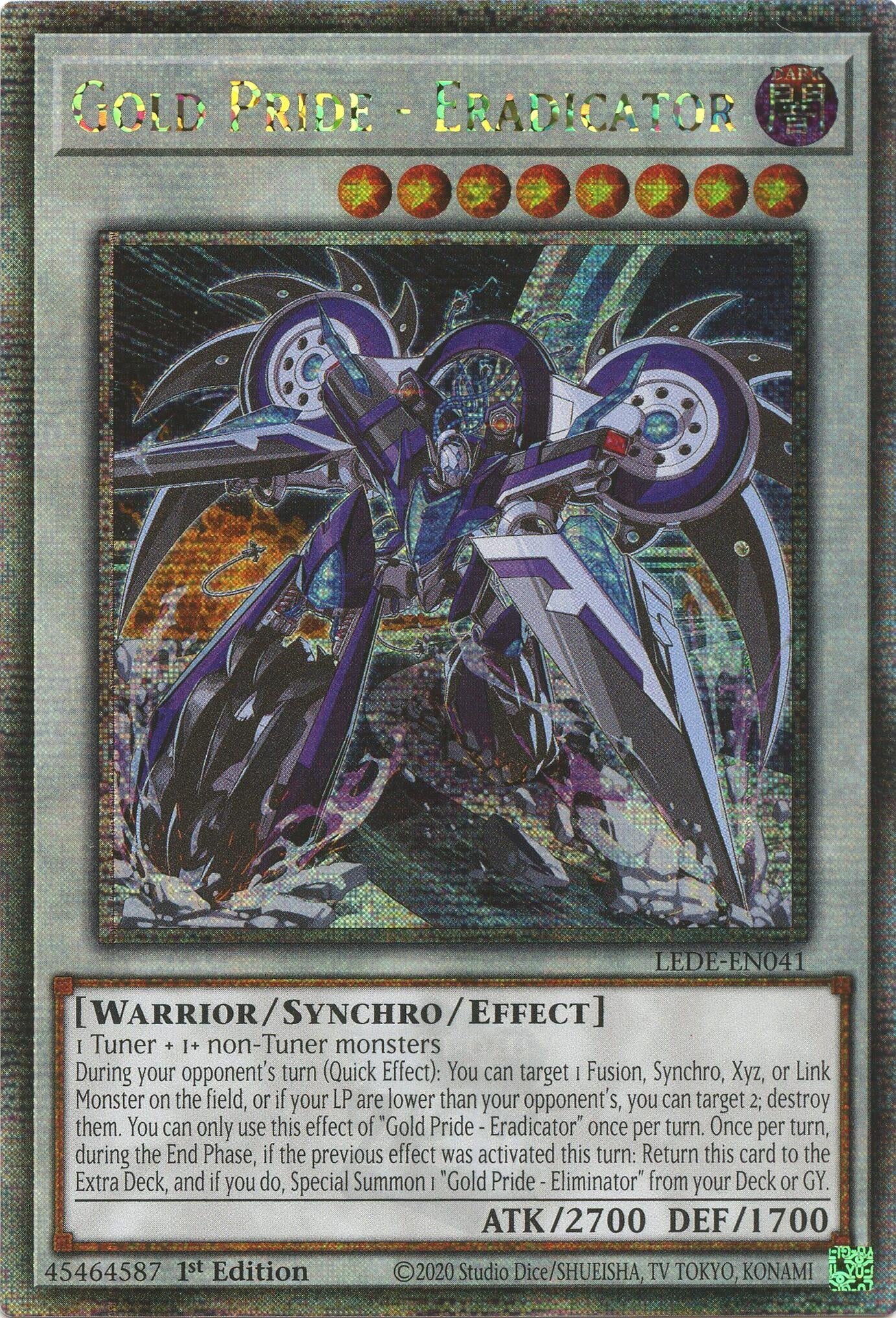 Image for Gold Pride - Eradicator (Quarter Century Secret Rare) (Legacy of Destruction) (LEDE-EN041) - YuGiOh