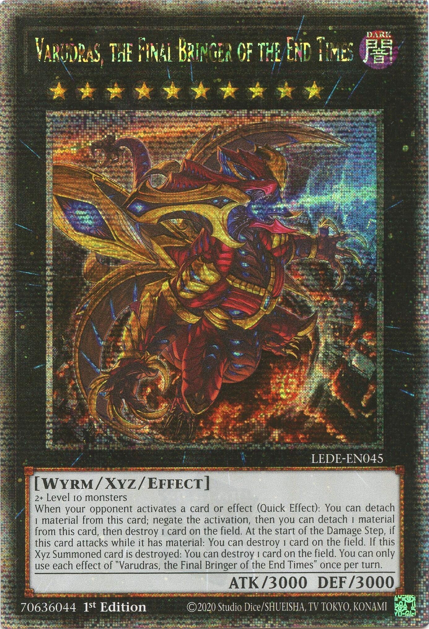 Image for Varudras, the Final Bringer of the End Times (Quarter Century Secret Rare) (Legacy of Destruction) (LEDE-EN045) - YuGiOh