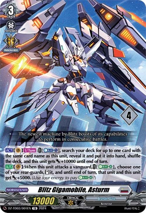 Image for Blitz Gigamobile, Asturm (4) (DZ-TD03: Start Up Trial Deck "Brandt Gate") (DZ-TD03/001EN) - Cardfight Vanguard