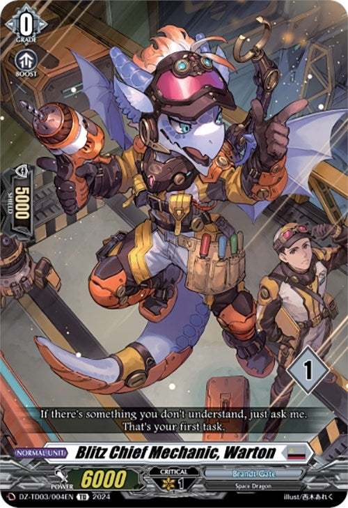 Image for Blitz Chief Mechanic, Warton (1) (DZ-TD03: Start Up Trial Deck "Brandt Gate") (DZ-TD03/004EN) - Cardfight Vanguard