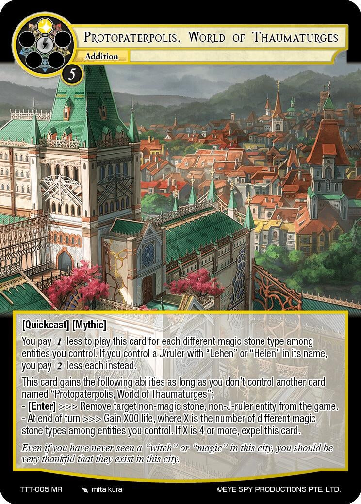 Image for Protopaterpolis, World of Thaumaturges (Thoth of the Trinity) (TTT-005 MR) - Force of Will