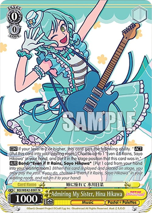 Image for Admiring My Sister, Hina Hikawa (BanG Dream! Girls Band Party! Countdown Collection Premium Booster) (BD/WE42-E001 N) - Weiss Schwarz