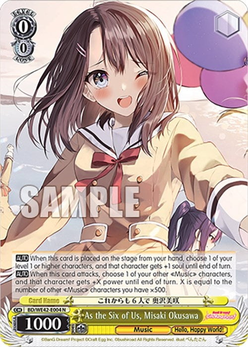 Image for As the Six of Us, Misaki Okusawa (BanG Dream! Girls Band Party! Countdown Collection Premium Booster) (BD/WE42-E004 N) - Weiss Schwarz