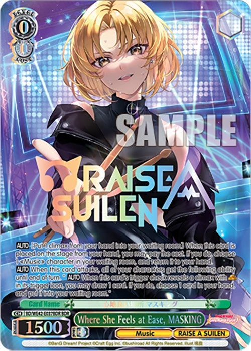 Image for Where She Feels at Ease, MASKING (BDR) (BanG Dream! Girls Band Party! Countdown Collection Premium Booster) (BD/WE42-E037BDR BDR) - Weiss Schwarz