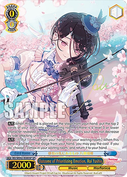 Image for Outcome of Prioritizing Emotion, Rui Yashio (SP) (BanG Dream! Girls Band Party! Countdown Collection Premium Booster) (BD/WE42-E080SP SP) - Weiss Schwarz