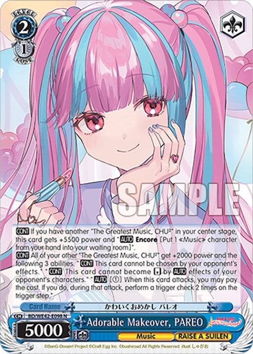 Image for Adorable Makeover, PAREO (BanG Dream! Girls Band Party! Countdown Collection Premium Booster) (BD/WE42-E098 N) - Weiss Schwarz