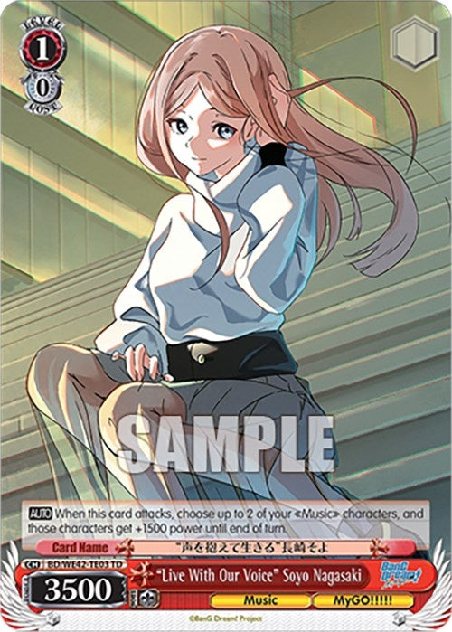 Image for "Live With Our Voice" Soyo Nagasaki (BanG Dream! Girls Band Party! Countdown Collection Premium Booster) (BD/WE42-TE03 TD) - Weiss Schwarz
