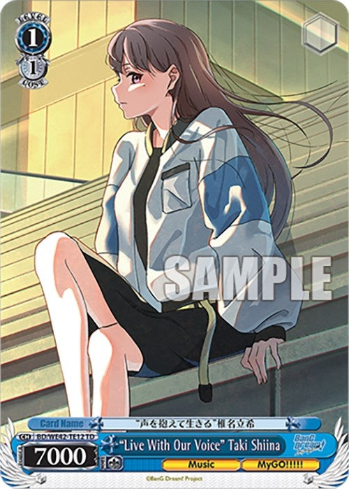 Image for "Live With Our Voice" Taki Shiina (BanG Dream! Girls Band Party! Countdown Collection Premium Booster) (BD/WE42-TE12 TD) - Weiss Schwarz