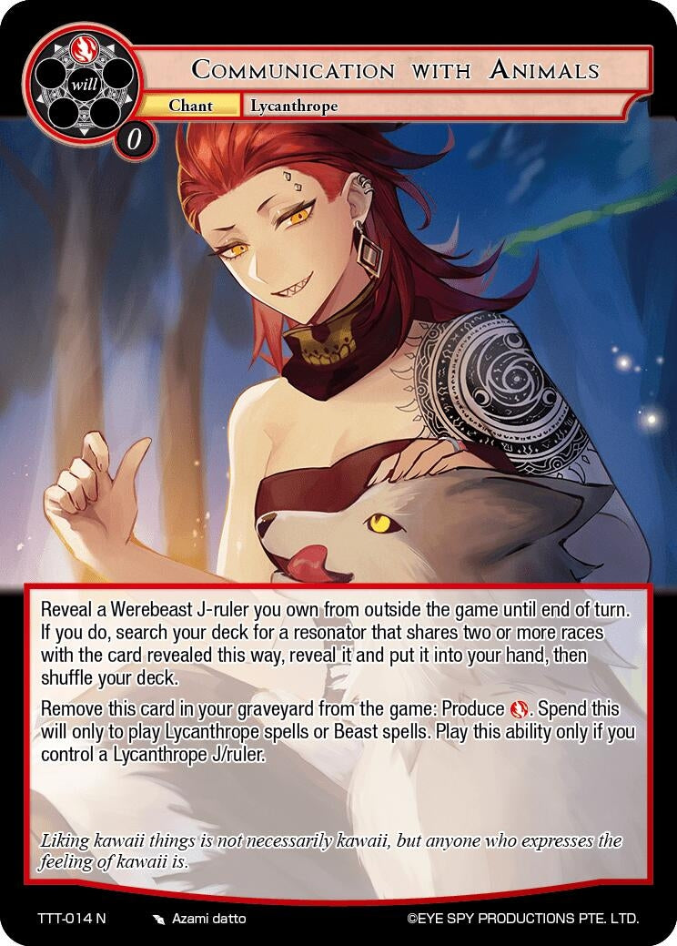 Image for Communication with Animals (Thoth of the Trinity) (TTT-014 N) - Force of Will