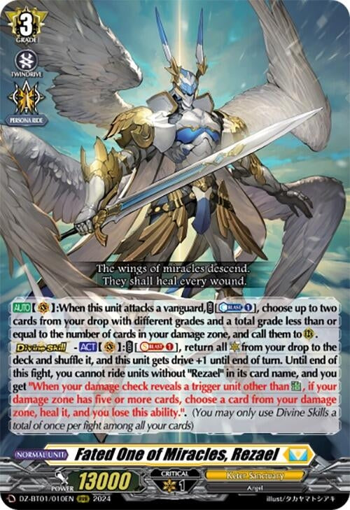 Image for Fated One of Miracles, Rezael (DZ-BT01: Fated Clash) (DZ-BT01/010EN) - Cardfight Vanguard