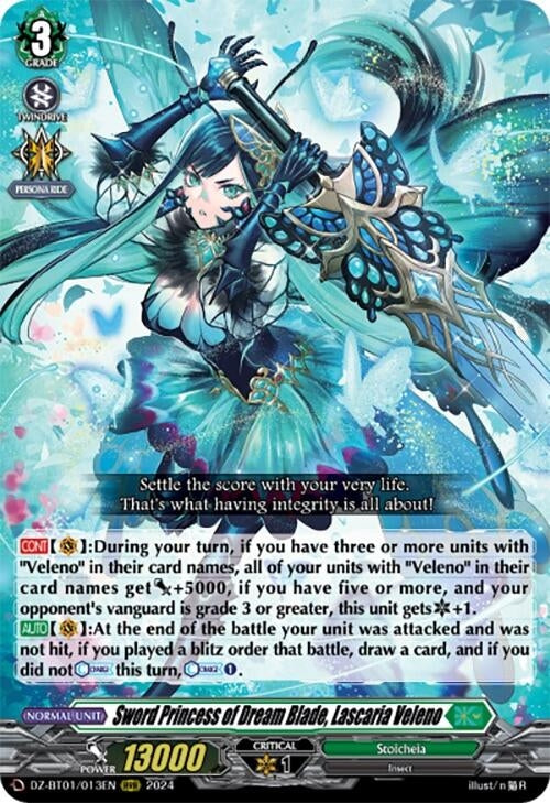 Image for Sword Princess of Dream Blade, Lascaria Veleno (DZ-BT01: Fated Clash) (DZ-BT01/013EN) - Cardfight Vanguard