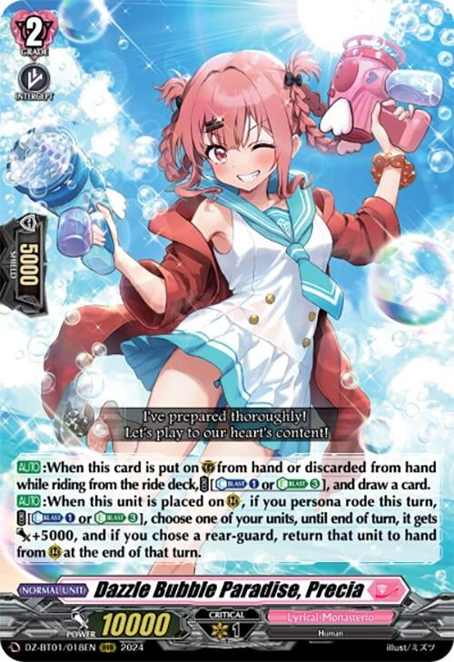 Image for Dazzle Bubble Paradise, Precia (DZ-BT01: Fated Clash) (DZ-BT01/018EN) - Cardfight Vanguard