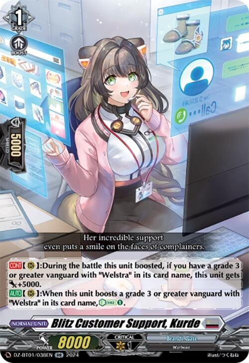 Image for Blitz Customer Support, Kurde (DZ-BT01: Fated Clash) (DZ-BT01/038EN) - Cardfight Vanguard