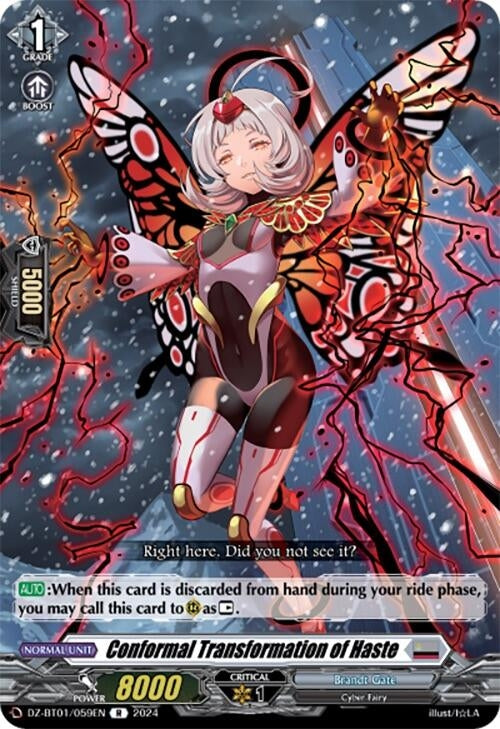 Image for Conformal Transformation of Haste (DZ-BT01: Fated Clash) (DZ-BT01/059EN) - Cardfight Vanguard