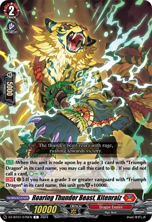 Image for Roaring Thunder Beast, Kitenraiz (DZ-BT01: Fated Clash) (DZ-BT01/076EN) - Cardfight Vanguard