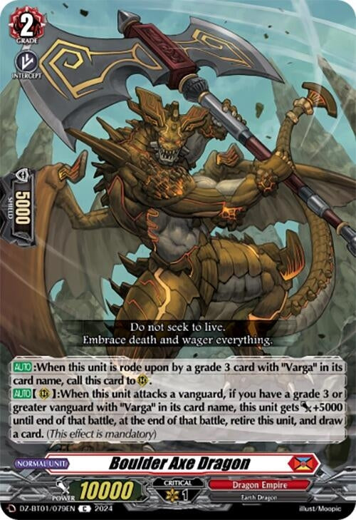 Image for Boulder Axe Dragon (DZ-BT01: Fated Clash) (DZ-BT01/079EN) - Cardfight Vanguard