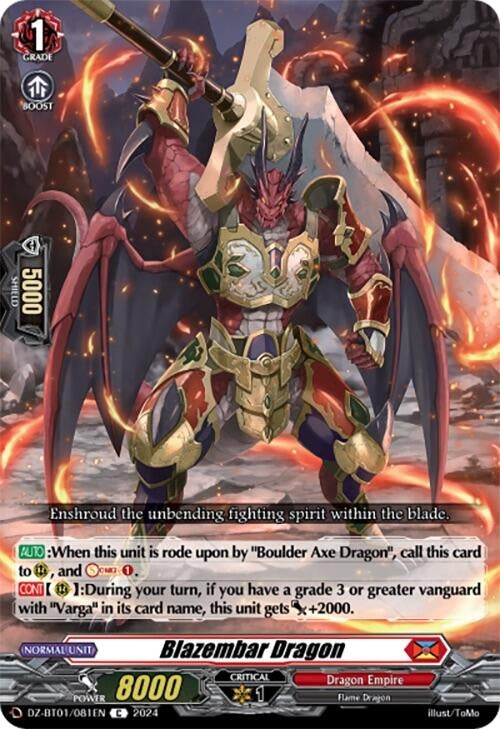 Image for Blazembar Dragon (DZ-BT01: Fated Clash) (DZ-BT01/081EN) - Cardfight Vanguard