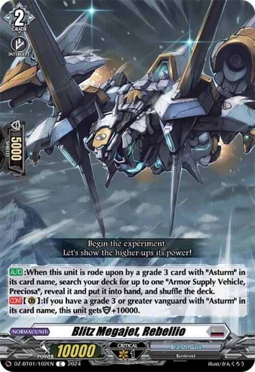 Image for Blitz Megajet, Rebellio (DZ-BT01: Fated Clash) (DZ-BT01/102EN) - Cardfight Vanguard