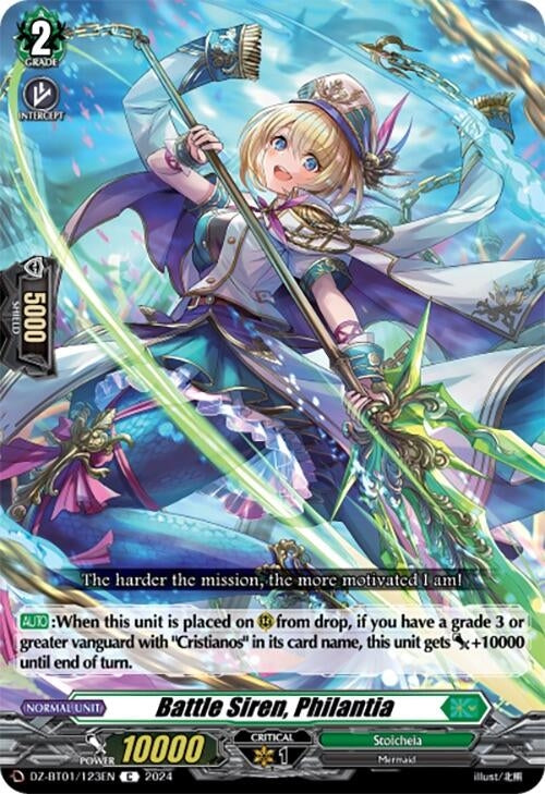 Image for Battle Siren, Philantia (DZ-BT01: Fated Clash) (DZ-BT01/123EN) - Cardfight Vanguard