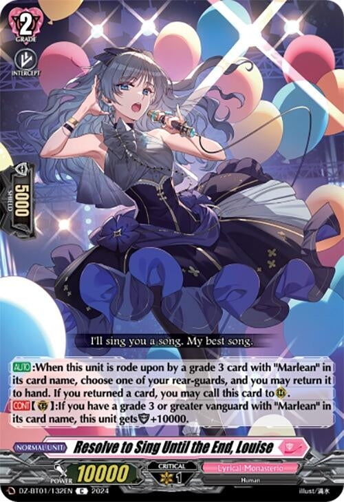 Image for Resolve to Sing Until the End, Louise (DZ-BT01: Fated Clash) (DZ-BT01/132EN) - Cardfight Vanguard