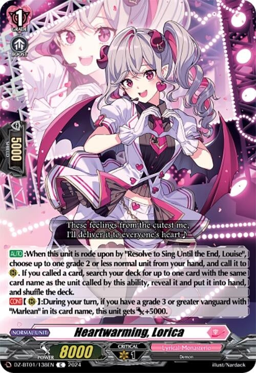 Image for Heartwarming, Lorica (DZ-BT01: Fated Clash) (DZ-BT01/138EN) - Cardfight Vanguard