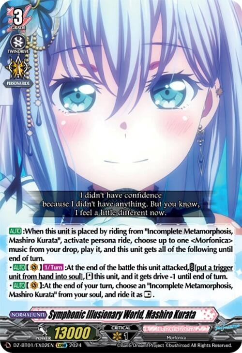 Image for Symphonic Illusionary World, Mashiro Kurata (EXRRR) (DZ-BT01: Fated Clash) (DZ-BT01/EX02EN) - Cardfight Vanguard