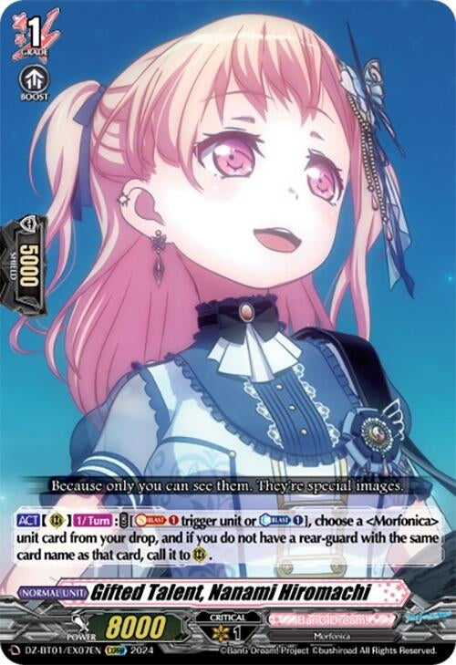 Image for Gifted Talent, Nanami Hiromachi (EXRRR) (DZ-BT01: Fated Clash) (DZ-BT01/EX07EN) - Cardfight Vanguard
