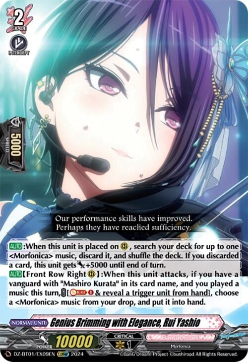 Image for Genius Brimming with Elegance, Rui Yashio (EXRRR) (DZ-BT01: Fated Clash) (DZ-BT01/EX09EN) - Cardfight Vanguard