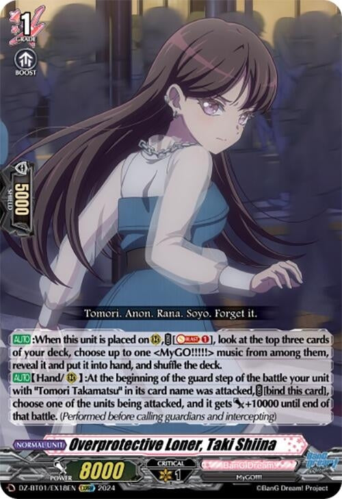 Image for Overprotective Loner, Taki Shiina (EXRRR) (DZ-BT01: Fated Clash) (DZ-BT01/EX18EN) - Cardfight Vanguard