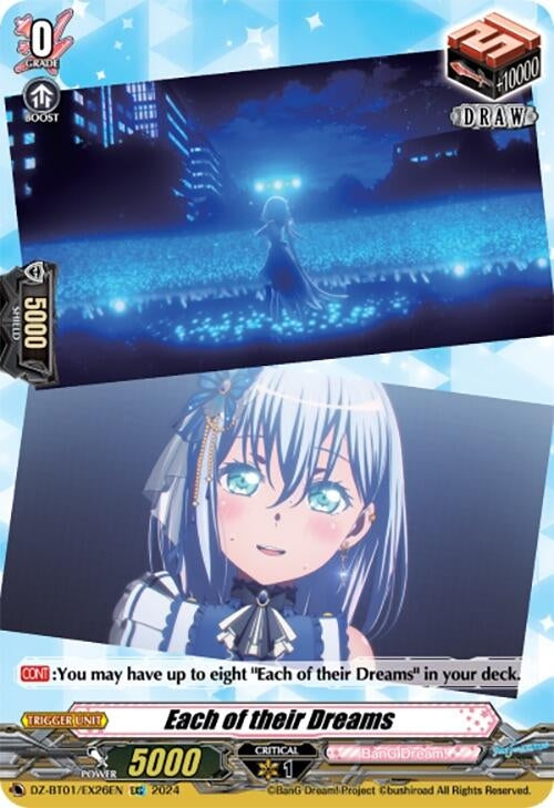 Image for Each of their Dreams (EX26) (EXC) (DZ-BT01: Fated Clash) (DZ-BT01/EX26EN) - Cardfight Vanguard