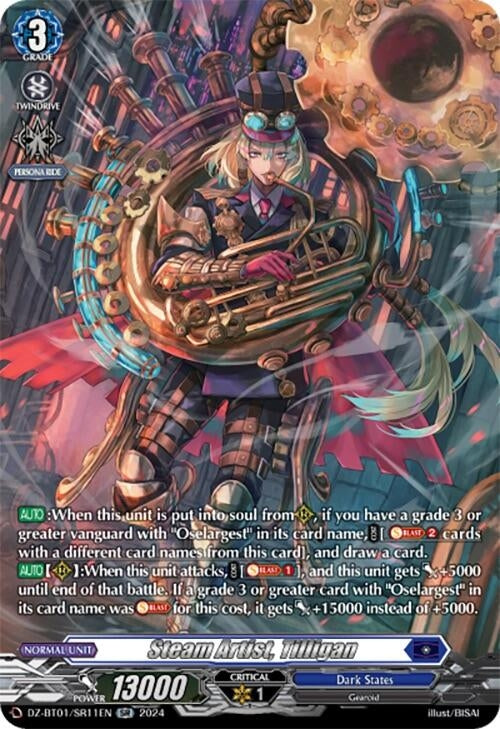 Image for Steam Artist, Tilligan (SR) (DZ-BT01: Fated Clash) (DZ-BT01/SR11EN) - Cardfight Vanguard