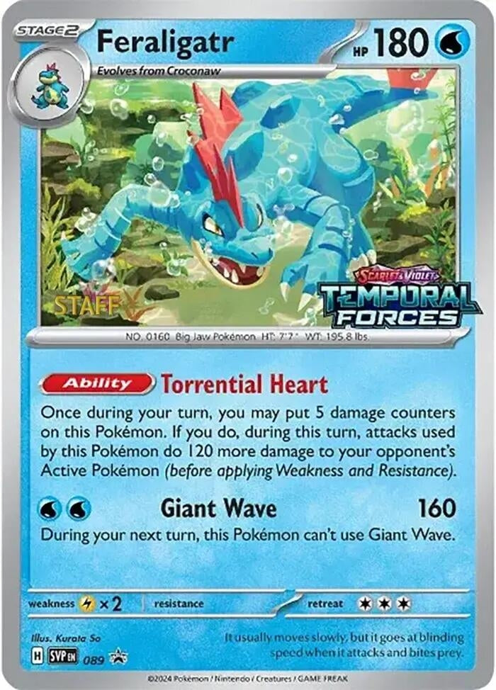 Image for Feraligatr - 089 (Prerelease) [Staff] (SV: Scarlet & Violet Promo Cards) (089) - Pokemon