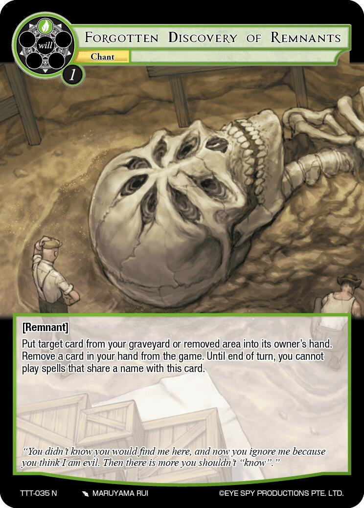 Image for Forgotten Discovery of Remnants (Thoth of the Trinity) (TTT-035 N) - Force of Will