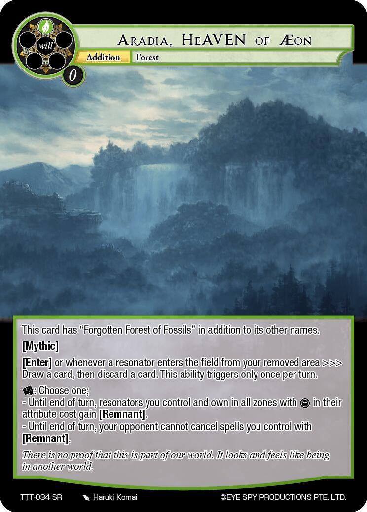 Image for Aradia, HeAVEN of Æon (Thoth of the Trinity) (TTT-034 SR) - Force of Will