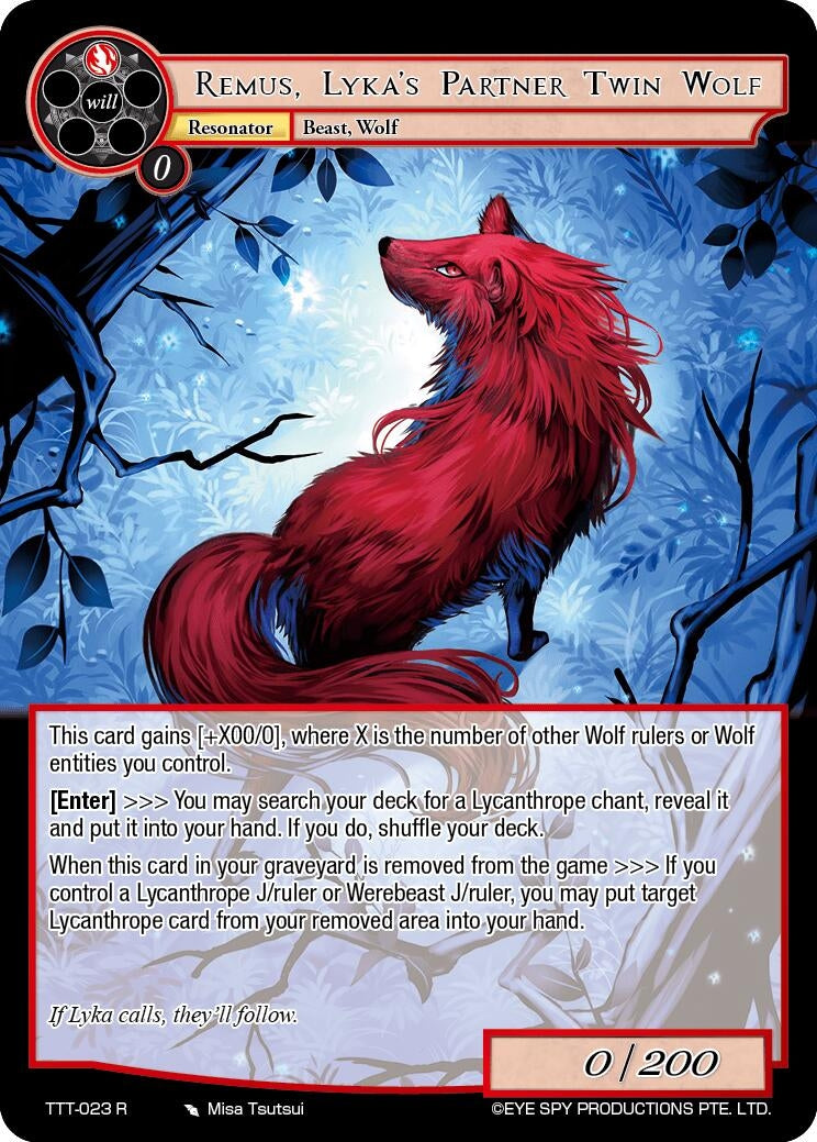 Image for Remus, Lyka's Partner Twin Wolf (Thoth of the Trinity) (TTT-023 R) - Force of Will