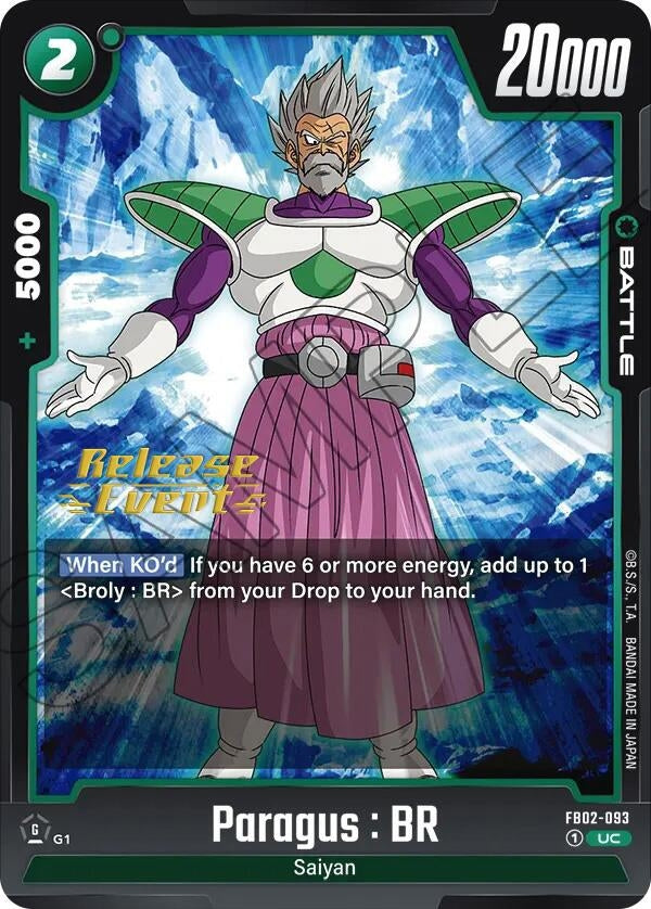 Image for Paragus : BR (Blazing Aura Release Event Cards) (FB02-093) - Dragon Ball Super: Fusion World