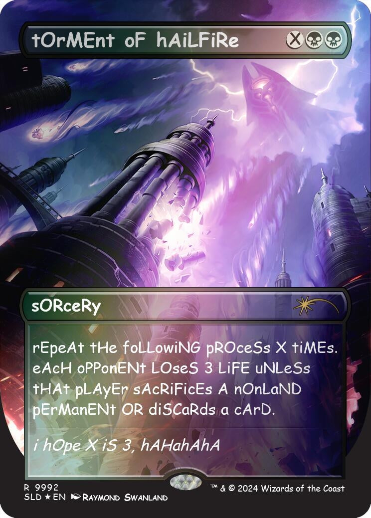 Image for tOrMEnt oF hAiLFiRe (Rainbow Foil) (Secret Lair Drop Series) (9992) - Magic: The Gathering