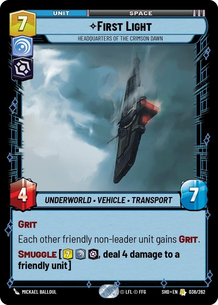 Image for First Light - Headquarters of the Crimson Dawn (Shadows of the Galaxy) (036/262) - Star Wars: Unlimited