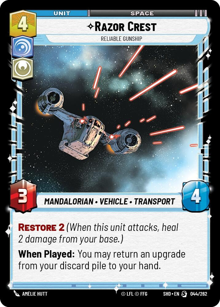 Image for Razor Crest - Reliable Gunship (Shadows of the Galaxy) (044/262) - Star Wars: Unlimited
