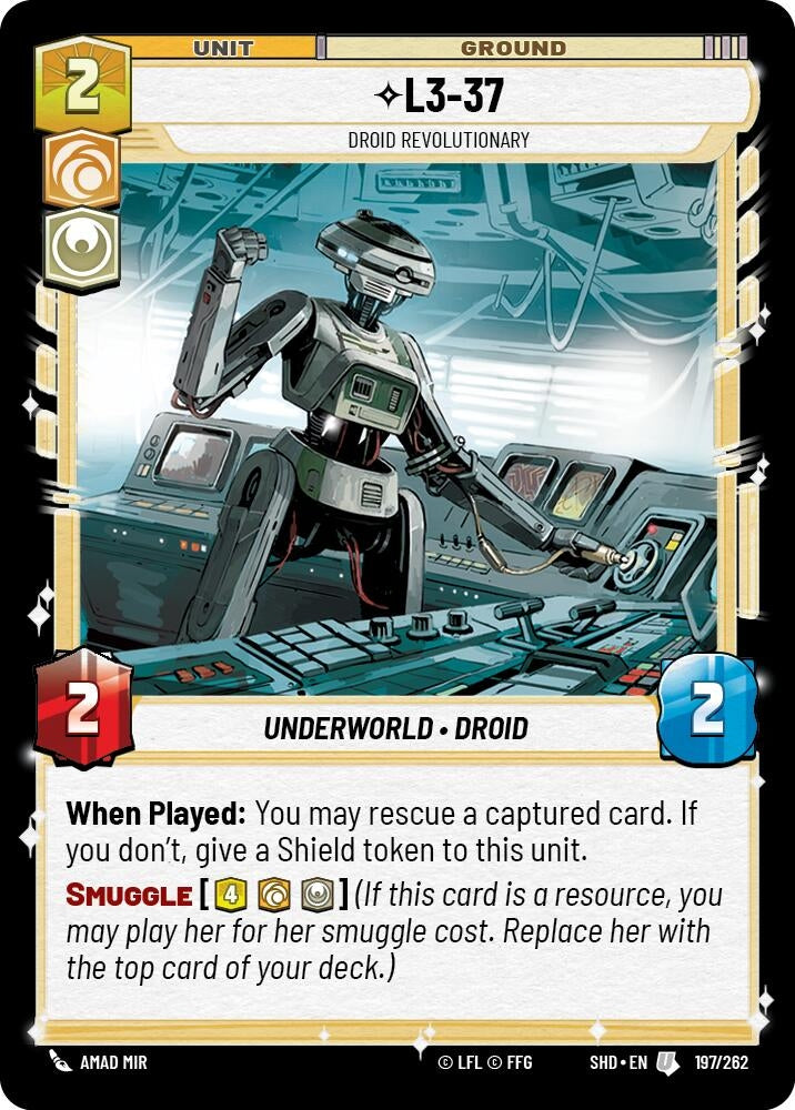 Image for L3-37 - Droid Revolutionary (Shadows of the Galaxy) (197/262) - Star Wars: Unlimited