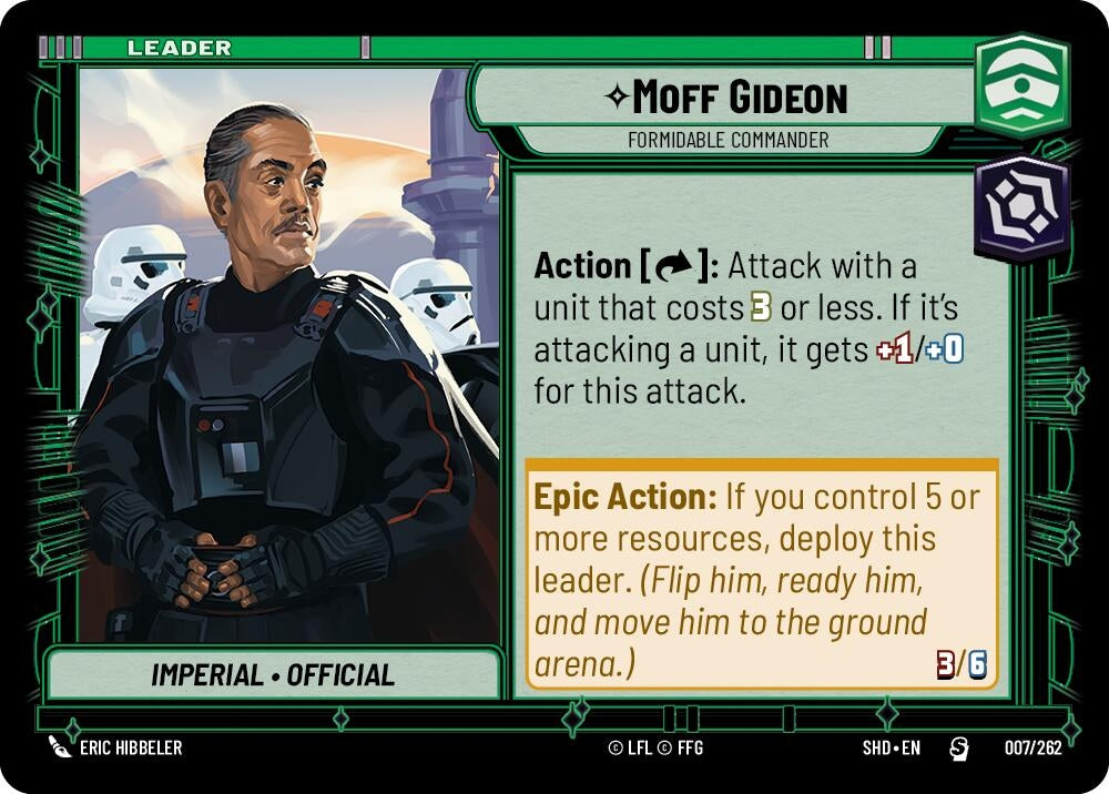 Image for Moff Gideon - Formidable Commander (Shadows of the Galaxy) (007/262) - Star Wars: Unlimited