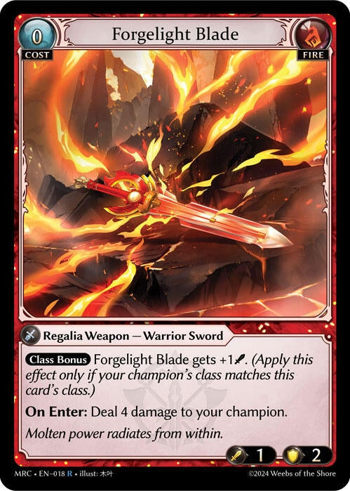 Image for Forgelight Blade (Mercurial Heart) (018) - Grand Archive TCG