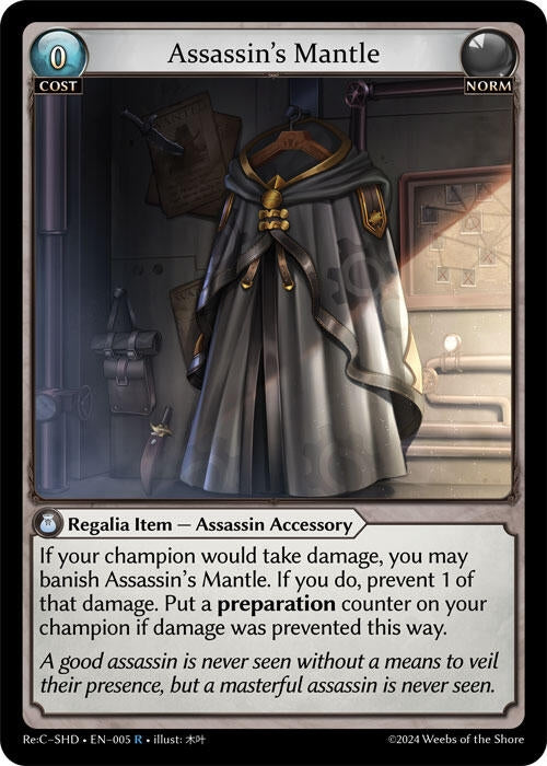 Image for Assassin's Mantle (Tristan Re:Collection, Shadowdancer) (005) - Grand Archive TCG